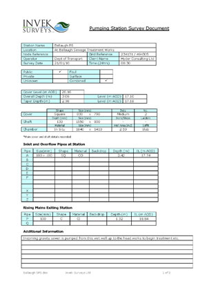 Pumping station surveys